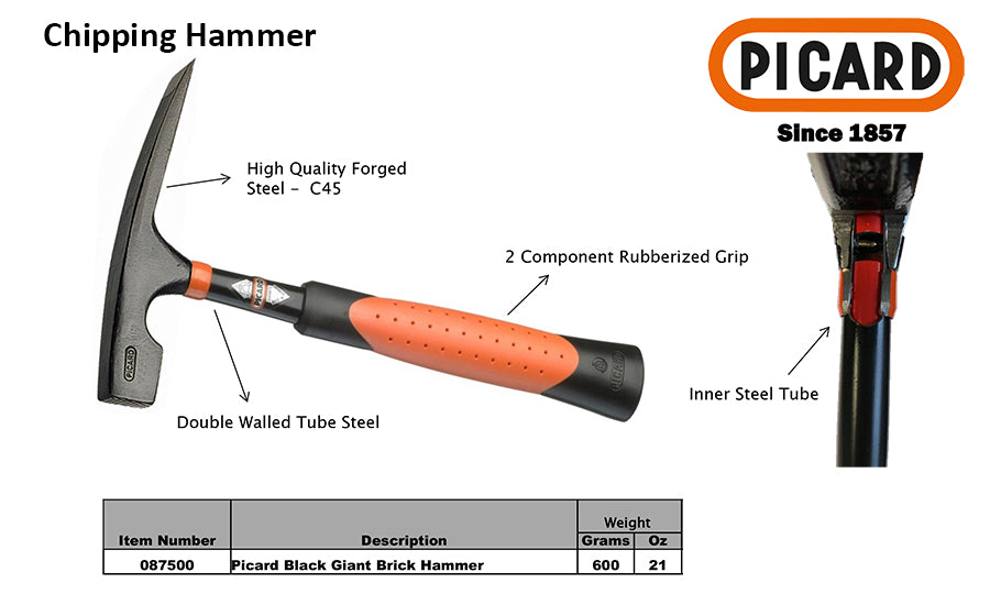 Picard Chipping Hammer, Brick Layering Hammer