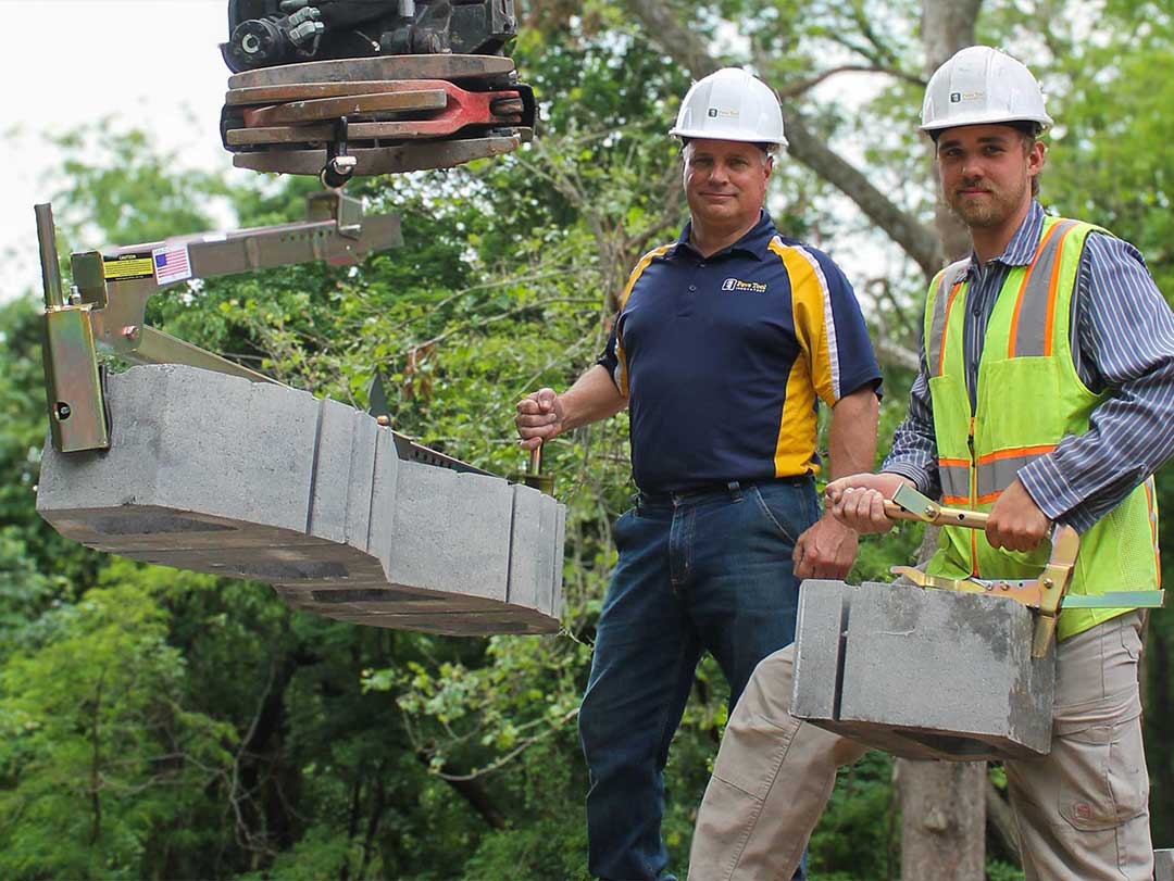 clamps and workers for hardscaping