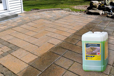 quick-e-paver cleaner, 5gallons, 5gal, clean pavers, patio, walkway, dirt, grime, easy