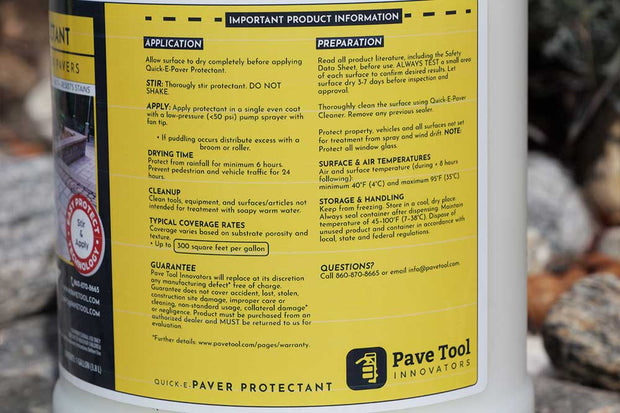 quick-e-paver protectant, 1gallons, 1gal, protect pavers, patio, walkway, shield, grime, easy, instructions