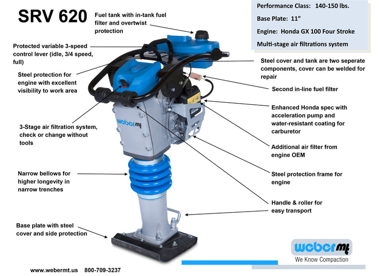 Weber SRV 620 Rammer Specification Sheet