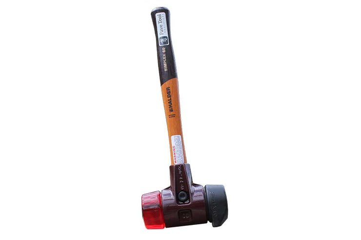 Halder Simplex 60 Mallet with Red Plastic and Stand-Up Black Composite Rubber Inserts 2.36" Face Diameter, 3.37 lbs, 15.94" Overall Length